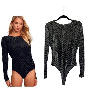 Lulus olive green semi sheer bodysuit size L